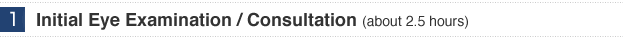 1.Initial Eye Examination / Consultation (about 2.5 hours) 